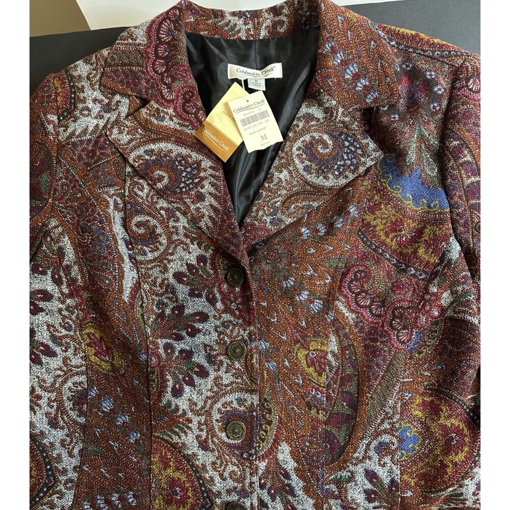 ✨ Coldwater Creek Paisley Glow Jacket – Women’s Medium – NWT – Rich Tapestry - Picture 8 of 10